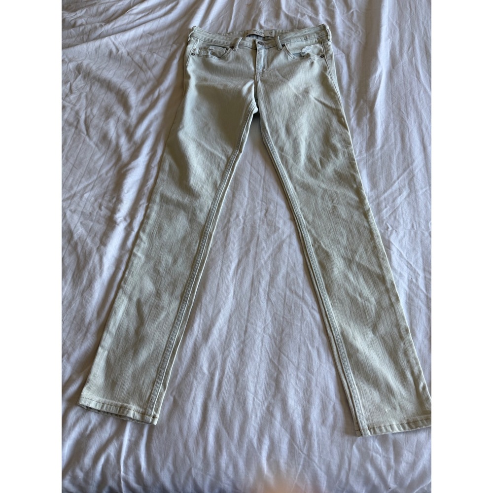 Abercrombie & Fitch Skinny Jeans Mint Green Distressed Low Rise W28 L33 6L
